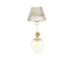 30mm Golden Facet Extra Large Crystal Pendant Scarf Slide