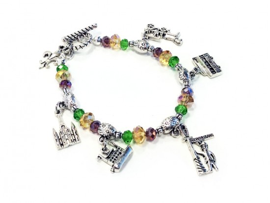 Light Mardi Gras NOLA Charm Crystal Bracelet Light Mardi Gras NOLA Charm Crystal Bracelet