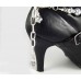 Hematite Pave Oval Roped with Crystal Shoe Boot Jewelry