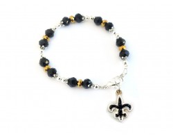 Saints Football Fleur De Lis Crystal Bracelet