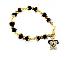 Saints Football Jersey Crystal Black Gold Bracelet