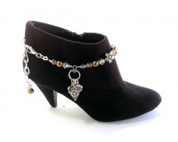 Brown Crystal Flower Boot Jewelry
