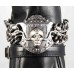 Gunmetal "Live to Ride" Skull with Handlebars Shoe Boot Jewelry