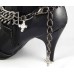 Gunmetal "Live to Ride" Skull with Handlebars Shoe Boot Jewelry