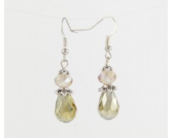 Light Olivine AB Teardrop on French Hooks Earrings