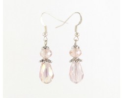 Light Peach AB Teardrop on French Hooks Earrings
