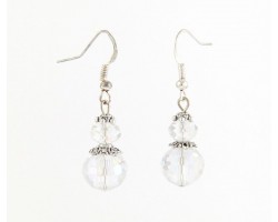 Crystal AB Round Crystal French Hook Earrings