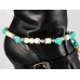 10mm Trq Rose Pearl Shoe Boot Jewelry W/Rose Charm