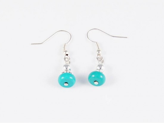 TURQUOISE RONDEL EARRING