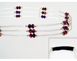 Volcano Crystal Liquid Silver 3 Line Stretch Headband