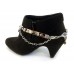Leather Leopard Crystal Chain Shoe Boot Jewelry