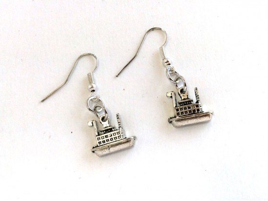 Silver River Boat Hook Earrings