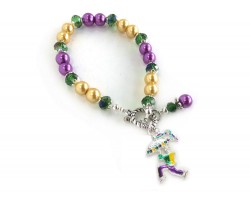 Mardi Gras Umbrella Man Bead Bracelet
