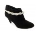 Silver Pearl Crystal Wire Mesh Boot Jewelry