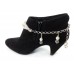 Silver Pearl Crystal Wire Mesh Boot Jewelry