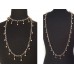 Black Gold Pearl Crystal Charm Chain Necklace