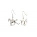 Silver Running Horse Charm Hook Earrings Silver Running Horse Charm Hook Earrings