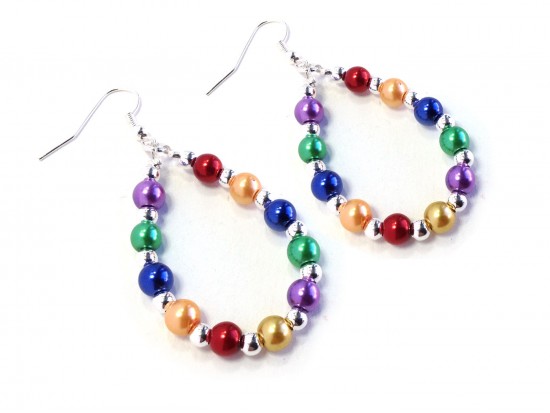 Multi Pearl Teardrop Silver Hook Earrings