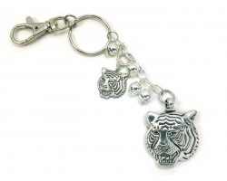 Silver Tiger Head Key Chain
