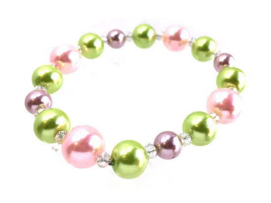 Easter Multi Pearl Crystal Bead Stretch Bracelet Easter Multi Pearl Crystal Bead Stretch Bracelet