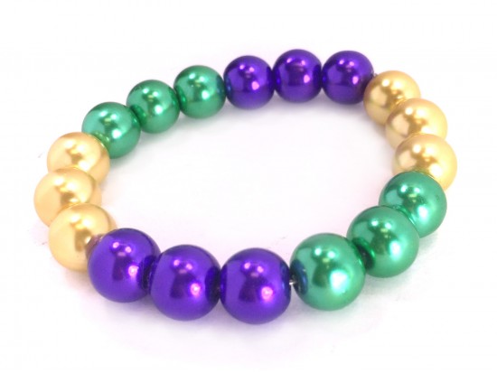 Mardi Gras Pearl Bead Stretch Bracelet Mardi Gras Pearl Bead Stretch Bracelet
