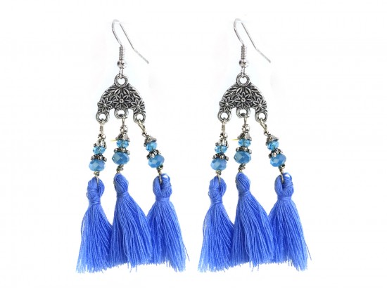 Light Blue Chandelier Crystal Tassel Hook Earrings Light Blue Chandelier Crystal Tassel Hook Earrings