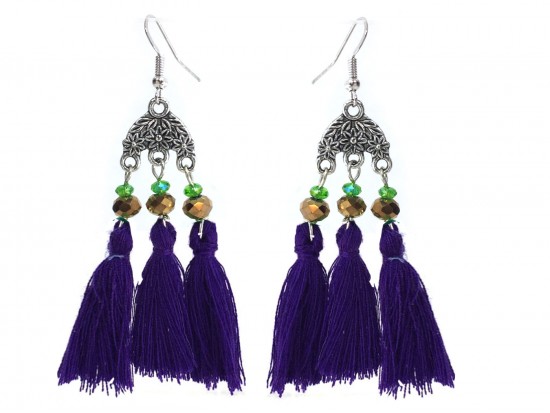 Mardi Gras Chandelier Crystal Tassel Hook Earrings Mardi Gras Chandelier Crystal Tassel Hook Earrings