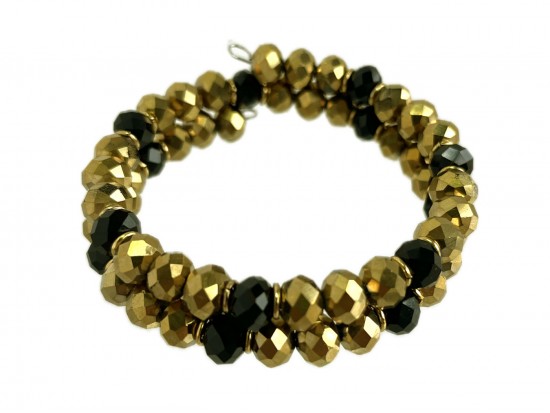 Gold Black Crystal Memory Wire Bracelet Gold Black Crystal Memory Wire Bracelet