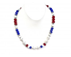 USA Crystal Filigree Star Bead Necklace