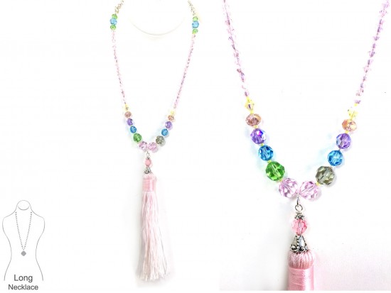 Easter Multi Crystal Tassel Necklace Easter Multi Crystal Tassel Necklace