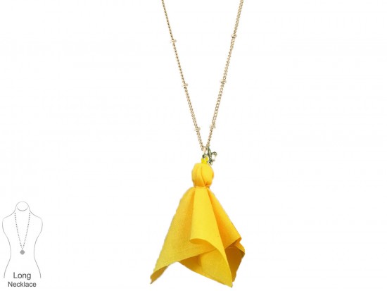 Yellow Penalty Flag Chain Necklace