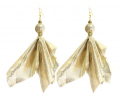 Gold Penalty Flag Hook Earrings