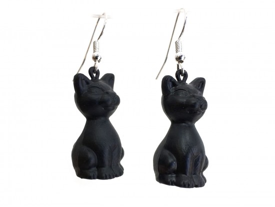Black Cat Hook Earrings