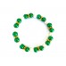 Green White Pearl Gold Spacer Stretch Bracelet