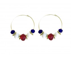 USA Color Crystal 40mm Gold Hoop Earrings