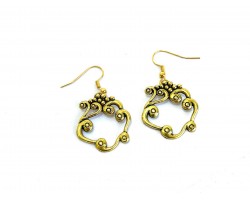 Gold Woven Grapevine Hook Earrings