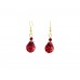 Red Glass Ladybug Hook Earrings Red Glass Ladybug Hook Earrings