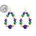 Mardi Gras Pearl Lg Teardrop Gold Hook Earrings
