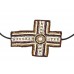 Brown Color Cross Seed Bead Stretch Headband