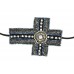 Metallic Multi Color Cross Seed Bead Stretch Headband