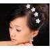 Silver White AB Crystals Double Daisy Hair Pins 12 pc